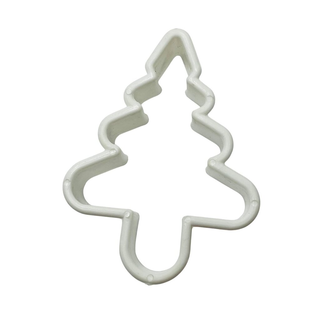 Christmas Tree Plastic Cookie Cutter White